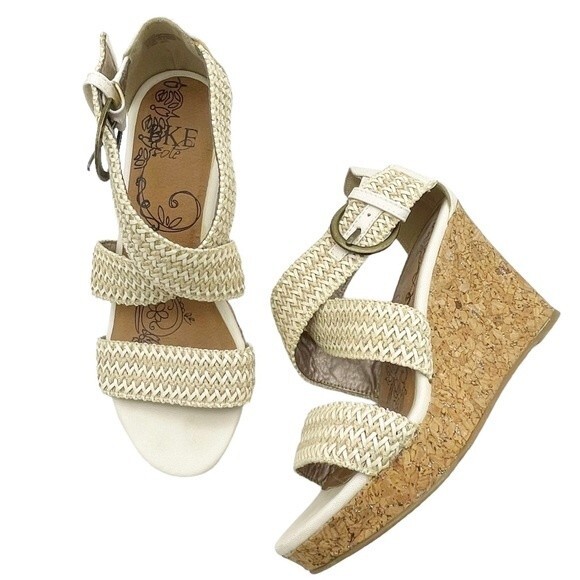 Buckle BKE Sole Reid Cream & Cork Platform Woven Strap Sandals Women’s Size 8.5 - Picture 15 of 15